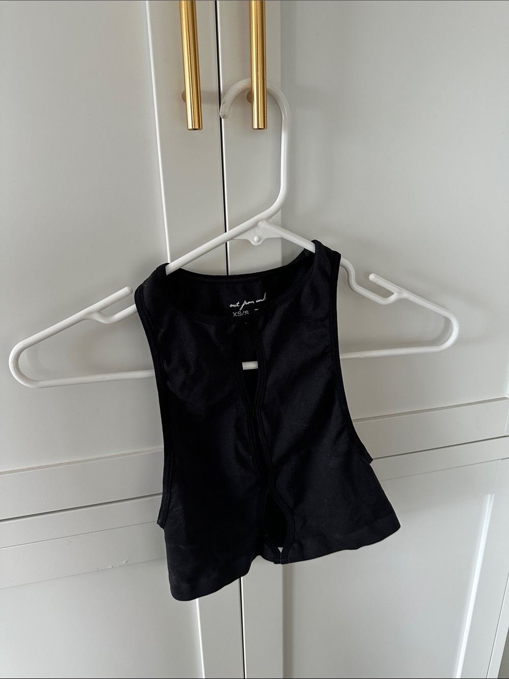 Urban Outfitters Out From Under Violetta Black Ribbed Keyhole Crop Tank - Picture 5 of 5